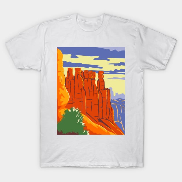 Bryce Canyon National Park in Paunsaugunt Plateau Garfield County and Kane County Utah WPA Poster Art Color T-Shirt by retrovectors